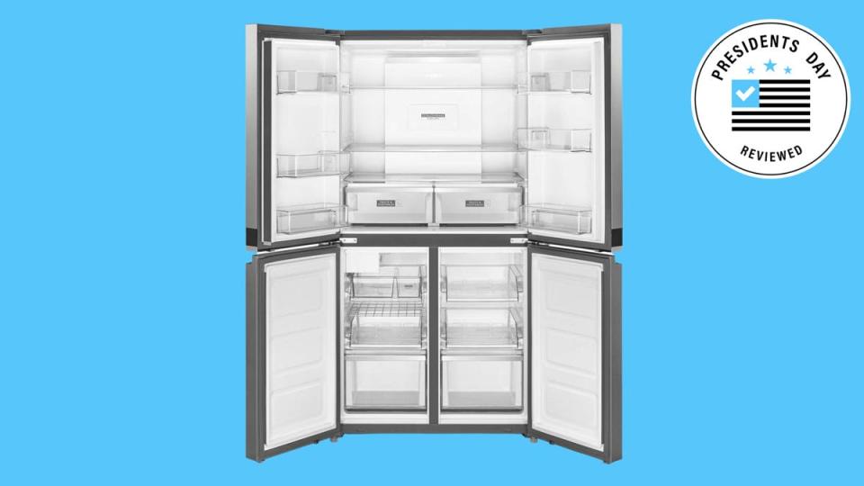 This Whirlpool 4-door refrigerator has flexible organizational spaces so you can put your favorite foods wherever you want.