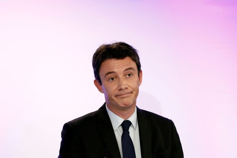 Benjamin Griveaux, La Republique En Marche (LREM) candidate for the upcoming Paris mayoral election, attends a news conference in Paris