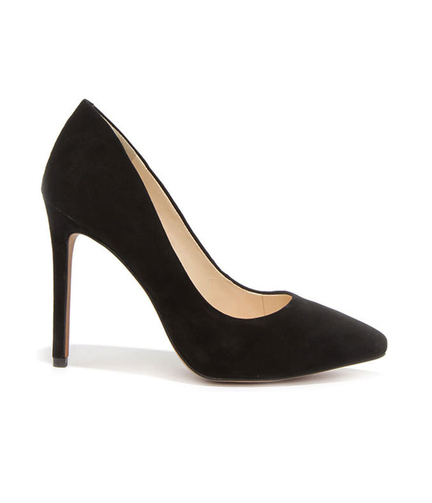Jessica Simpson Premer Black Kid Suede Leather Pointed Pumps