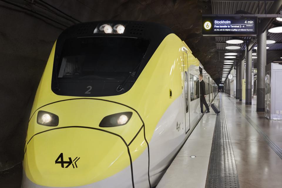 Picture of ArlandaExpress train. Sweden-Stockholm Airport Express train.