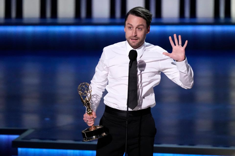 Kieran Culkin had a memorable request for his wife at the tail end of his Emmy speech.