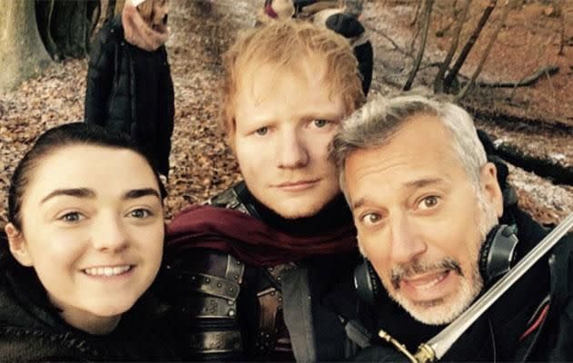 Ed posted this behind the scenes photo. Source: Instagram