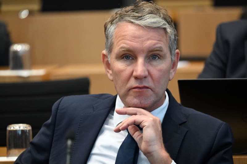 Alternative for Germany (AfD) parliamentary group leader Bjoern Hoecke attends a session of the Thuringian state parliament. Martin Schutt/dpa