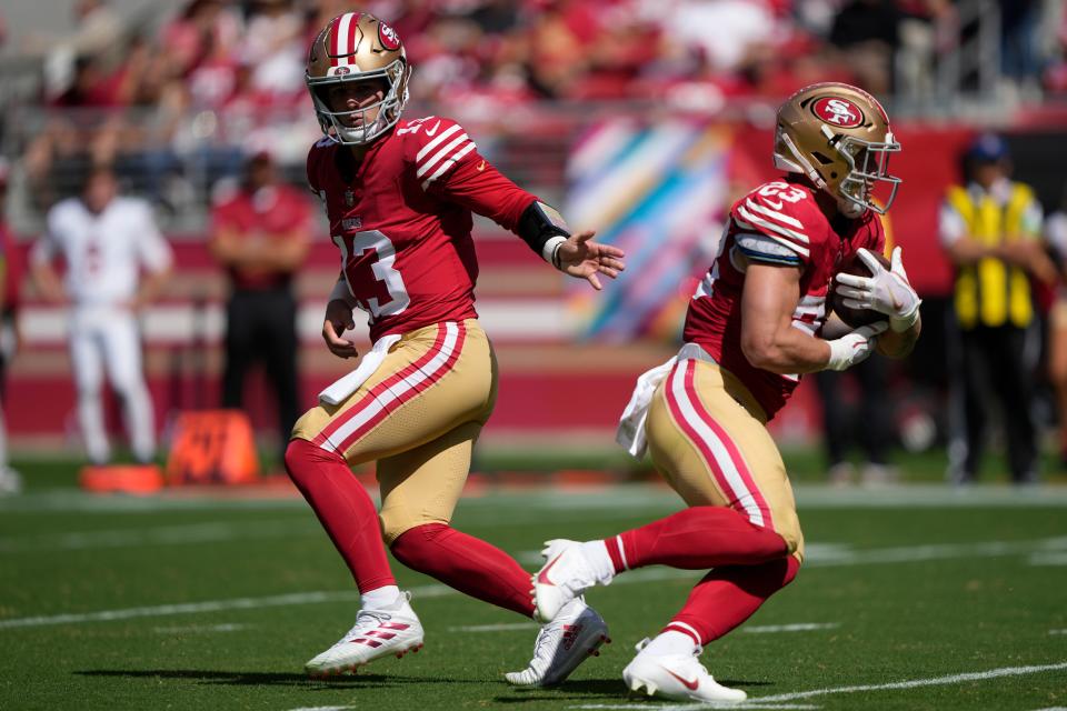 Brock Purdy and Christian McCaffrey and the San Francisco 49ers host the Dallas Cowboys on Sunday Night Football in NFL Week 5.