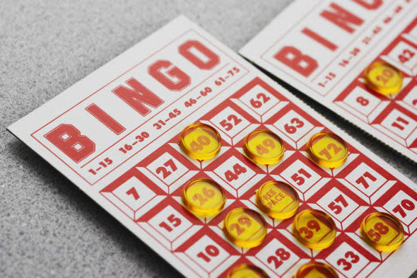 Still life of bingo card