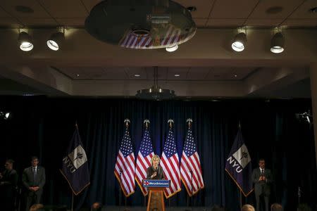 U.S. Democratic presidential candidate Hillary Clinton speaks during an event at the New York University Leonard N. Stern School of Business in New York July 24, 2015. REUTERS/Shannon Stapleton