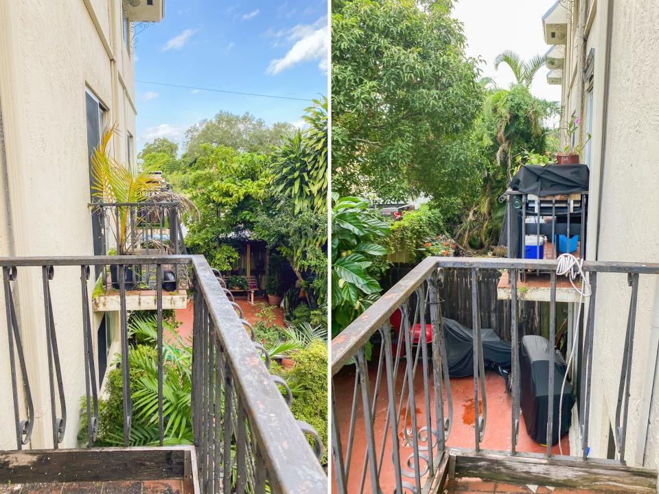 A view of the outside of the patio in the Miami apartment