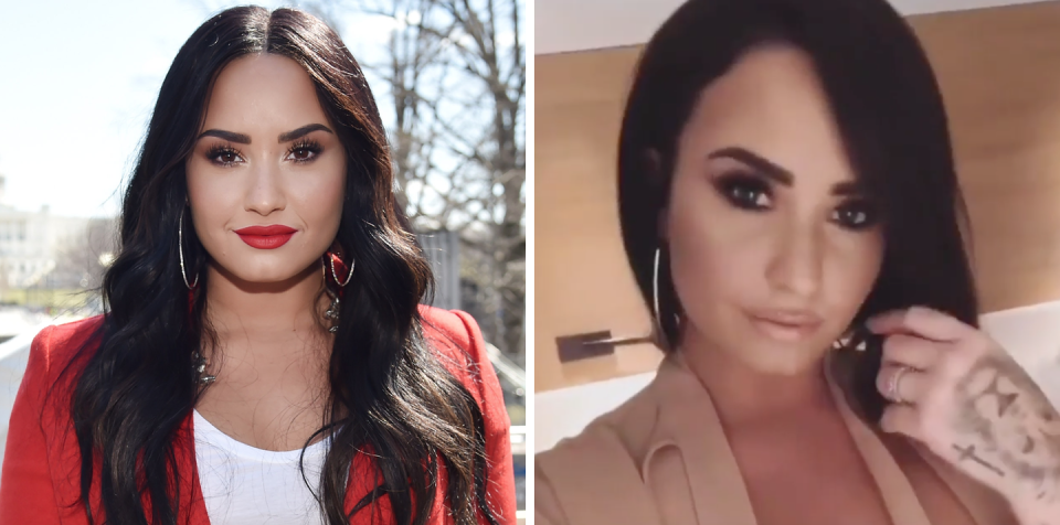 <p>Demi ditched her Rapunzel-length extensions just in time for Easter celebrations. Her new asymmetrical bob is such a chic change. </p>