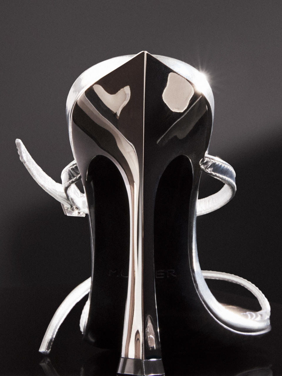 Mugler, shoes, heels, fang heel, stilettos