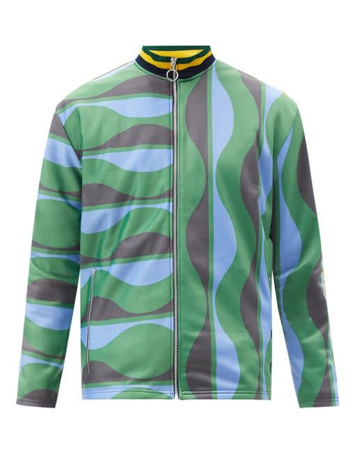 Joz Abstract-Print Upcycled-Jersey Track Jacket