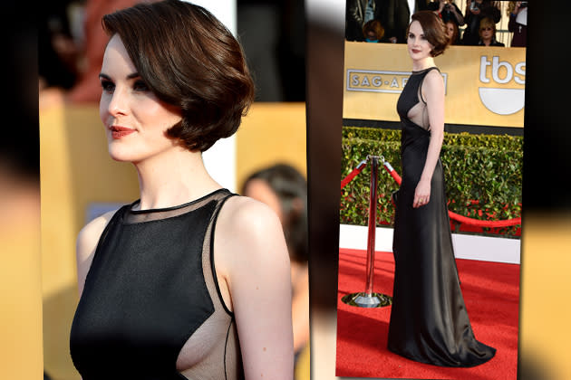 Der Cast der britischen Hit-Serie „Downton Abbey“ räumte den Preis für das beste Ensemble ab. Eine stach aber besonders hervor: Michelle Dockery gewährte von der Seite seeehr gewagte Einblicke und stahl ihren Co-Stars damit locker die Show.