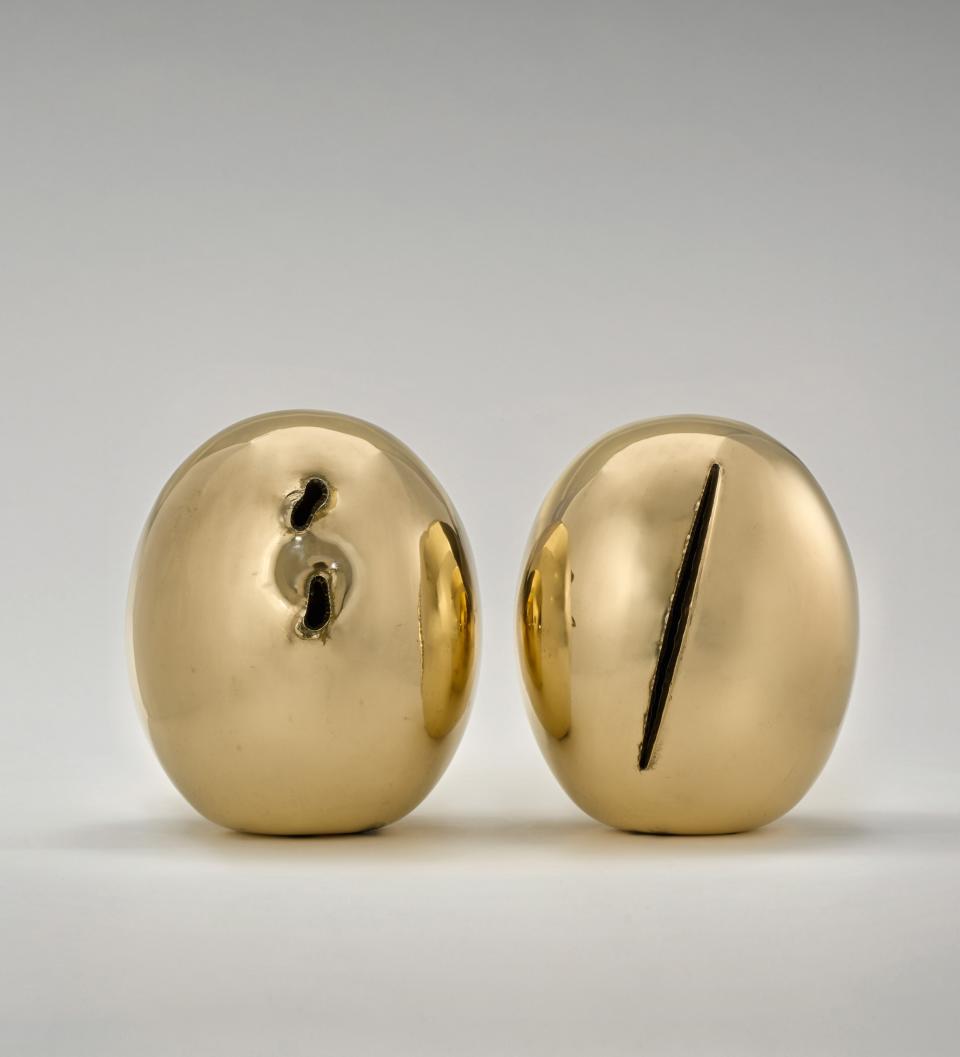 Lucio Fontana’s 1967 sculptures “Concetto spaziale, Natura.” - Credit: Courtesy of Sotheby's