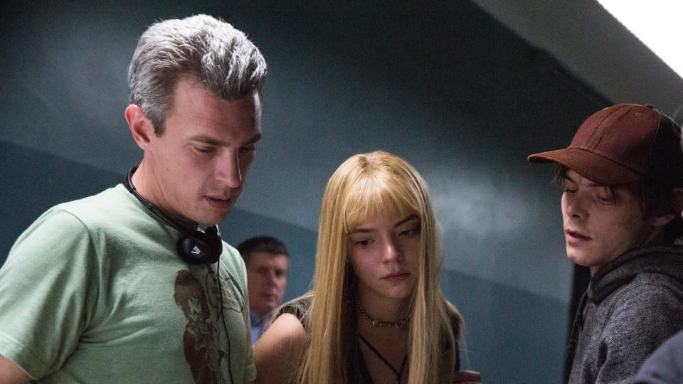 Director Josh Boone, Anya Taylor-Joy and Charlie Heaton on the set of 'The New Mutants'. (Credit: Claire Folger/20th Century Studios) 