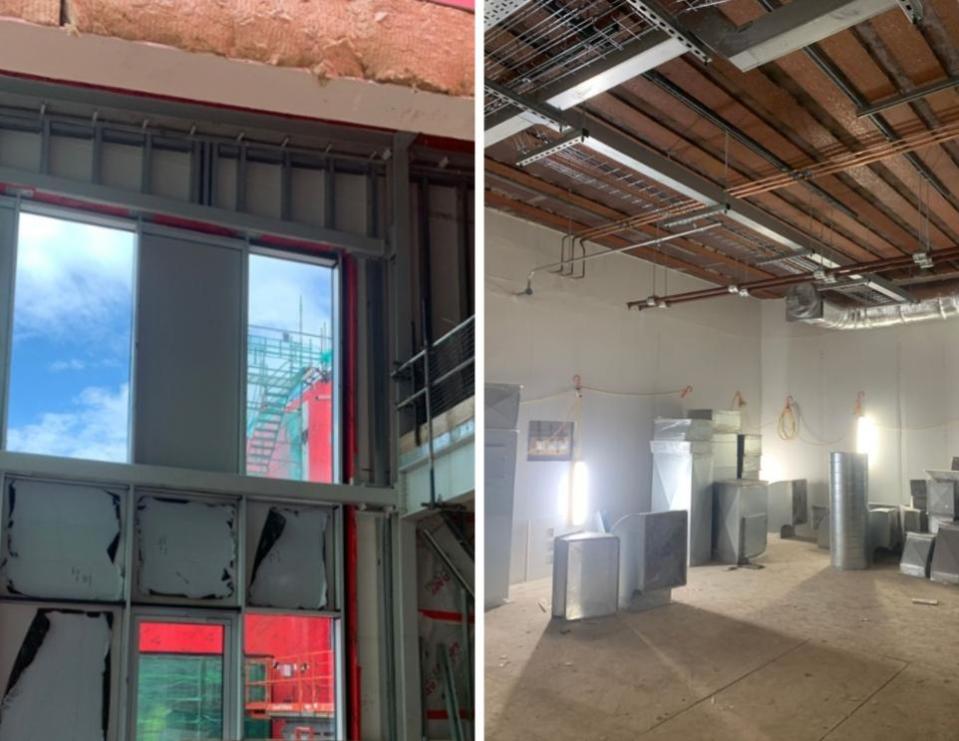 South Wales Argus: Left picture shows that the unit will be filled with windows looking out onto the surrounding landscape the right shows: The Radiotherapy Bunkers will house the LINAC Machines. Picture: Aneurin Bevan Healthboard