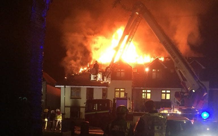 A woman has died after a fire in the early hours at a London care home for adults with learning disabilities. More than 70 firefighters were called to Connington Crescent, Chingford, just before 2.15am on Friday - Twitter/London Fire Brigade