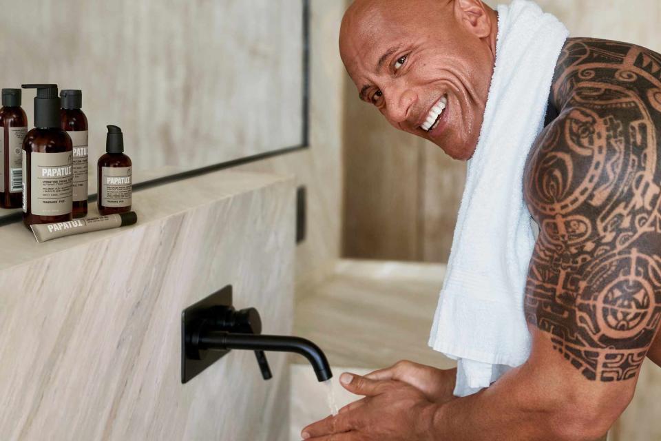 <p>Mark Seliger</p> Dwayne "The Rock" Johnson launches men