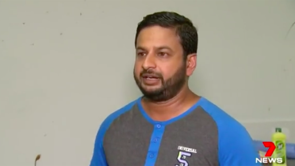 Vim Vijaya offered the Perth family free accommodation after they told him their previous house had burned down. Source: 7News