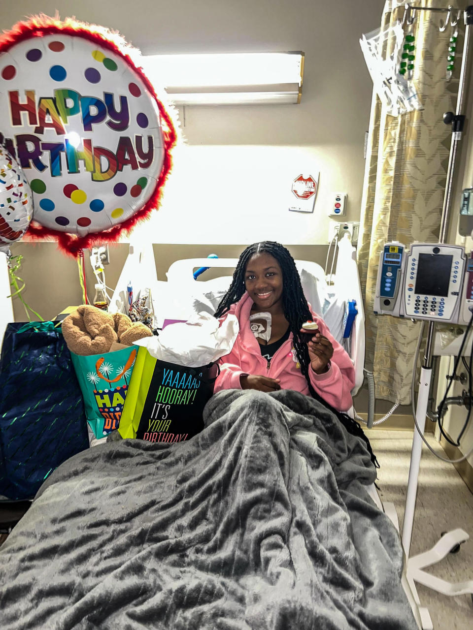Kayla Smith Owens on her 25th receiving treatment in the hospital. (Courtesy Kayla Smith Owens )