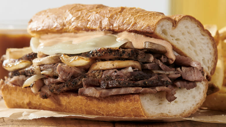 Outback Steakhouse Prime rib sandwich