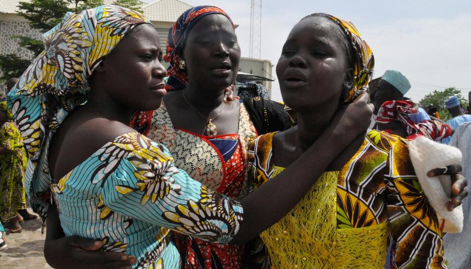 A Nigerian schoolgirl kidnapped by Boko Haram in 2014 is reunited with her family on May 20, 2017.