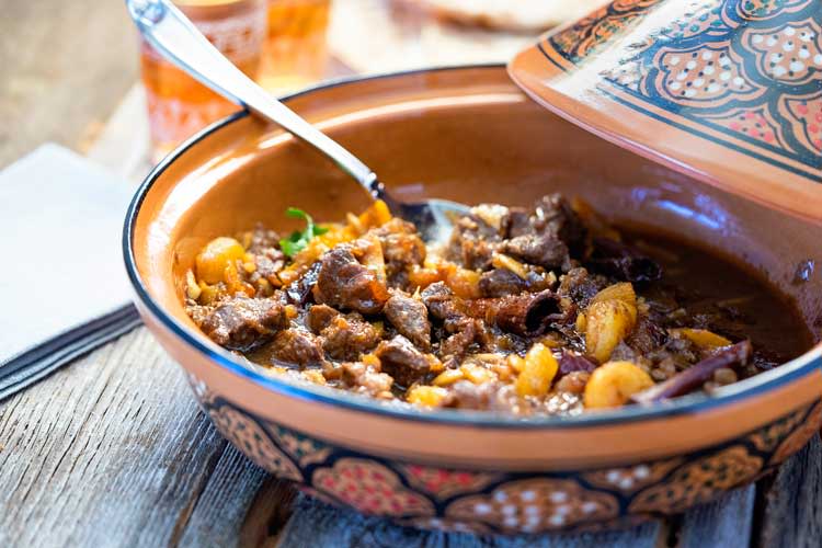 Lamb tagine with dates and apricots