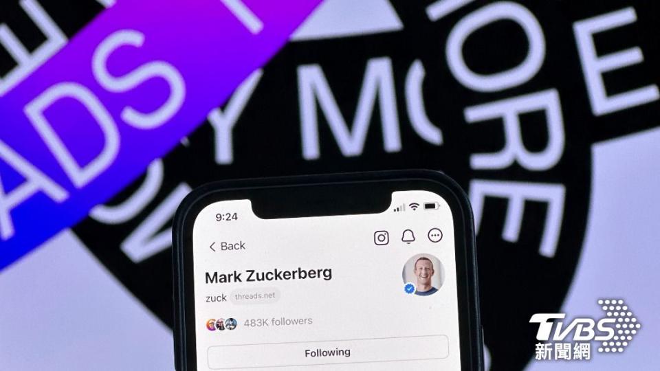 祖克柏對Threads仍保持樂觀。(圖／達志影像美聯社)