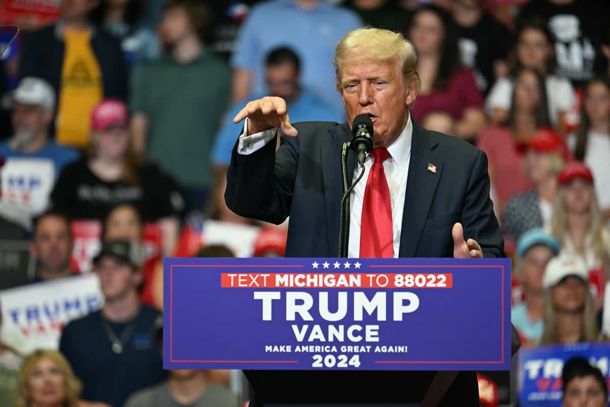 Donald Trump has earned the title of oldest presidential nominee in US history after Biden’s re-election departure (AFP via Getty Images)