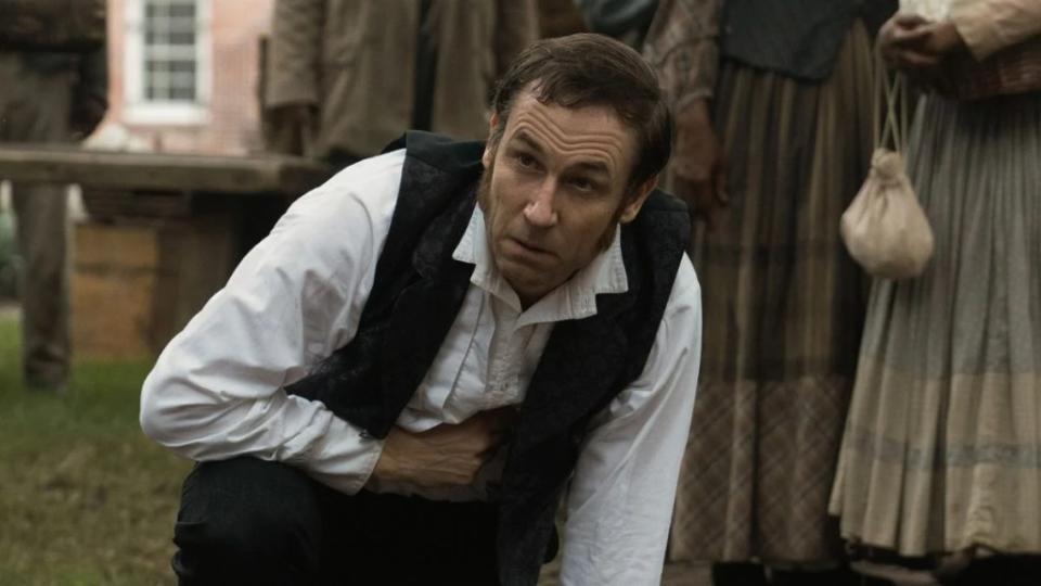 Tobias Menzies as Edwin Stanton in "Manhunt" (Apple TV+)