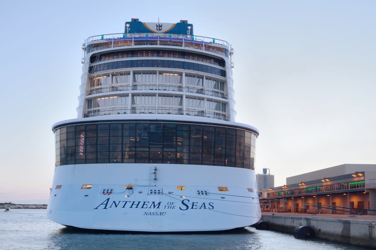 The Royal Caribbean cruise ship Anthem of the Sea tied to the dock at Terminal 10 in Port Canaveral, Florida (Getty Images)