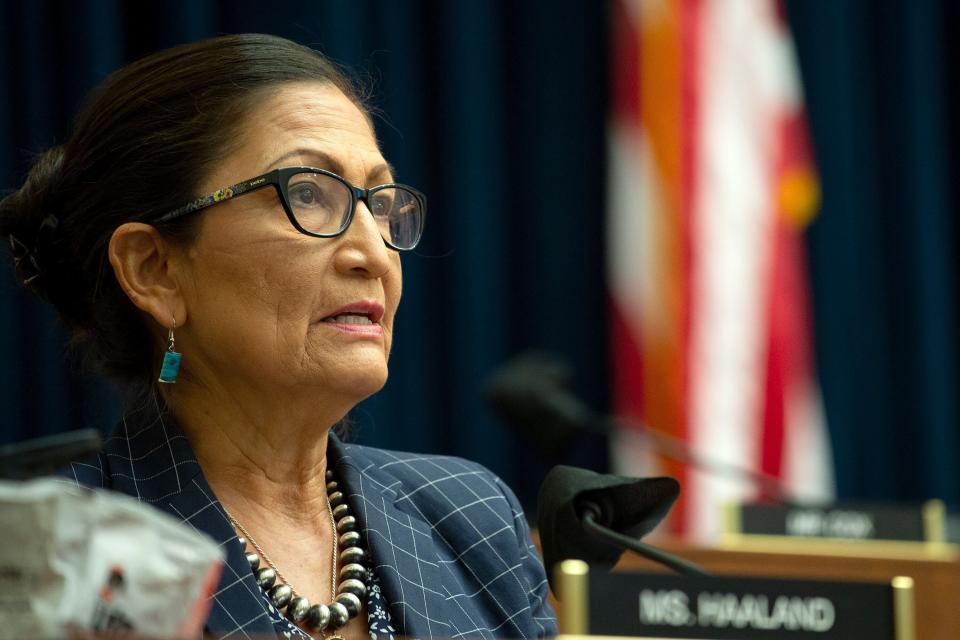 Rep. Debra Haaland (D-N.M.) speaks during a House Natural Resources Committee hearing on June 29, 2020. (Photo: BONNIE CASH via Getty Images)