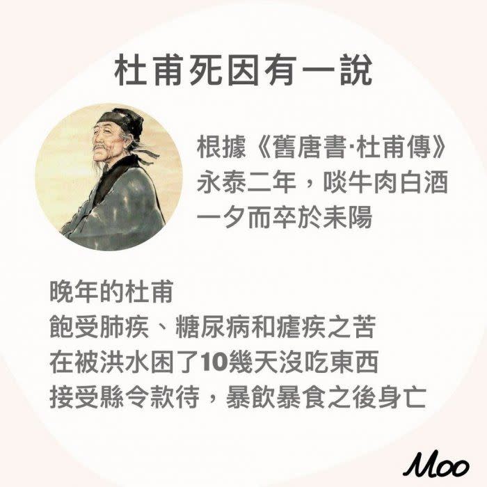 關於杜甫死因，《舊唐書‧杜甫傳》中曾有記載。（圖／moo.cmu.moo　IG授權提供，以下同）