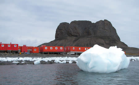 Blocks of ice are seen on the shore of Argentina's Carlini Base in Antarctica, January 12, 2017. Picture taken January 12, 2017 REUTERS/Nico las Misculin