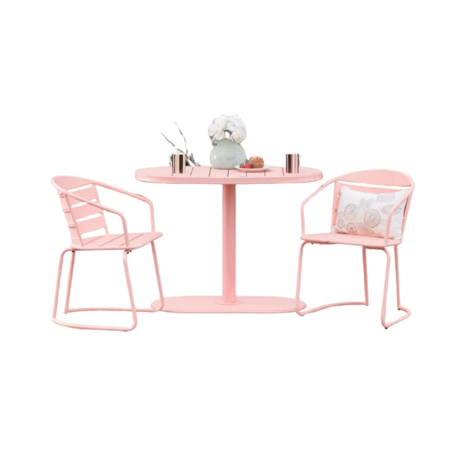 Pink metal bistro set