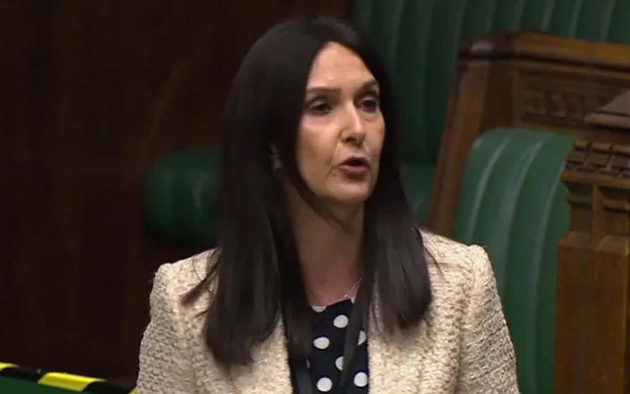 A video grab from footage broadcast by the UK Parliament's Parliamentary Recording Unit (PRU) shows Scottish National Party (SNP) MP Margaret Ferrier speaking in the House of Commons in London on September 28, 2020 - AFP