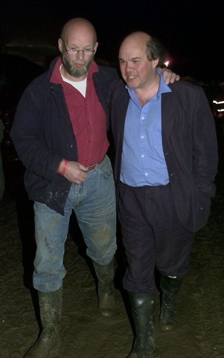 Michael Eavis welcomes Mark Fisher in 1997 - Credit:  Karen Davies