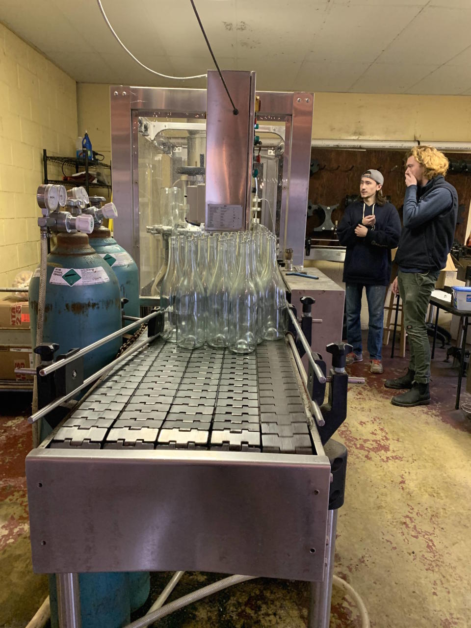 Conor Quilty, Unionville’s winemaker (right), showed me the ropes. (Ronnie Koenig)