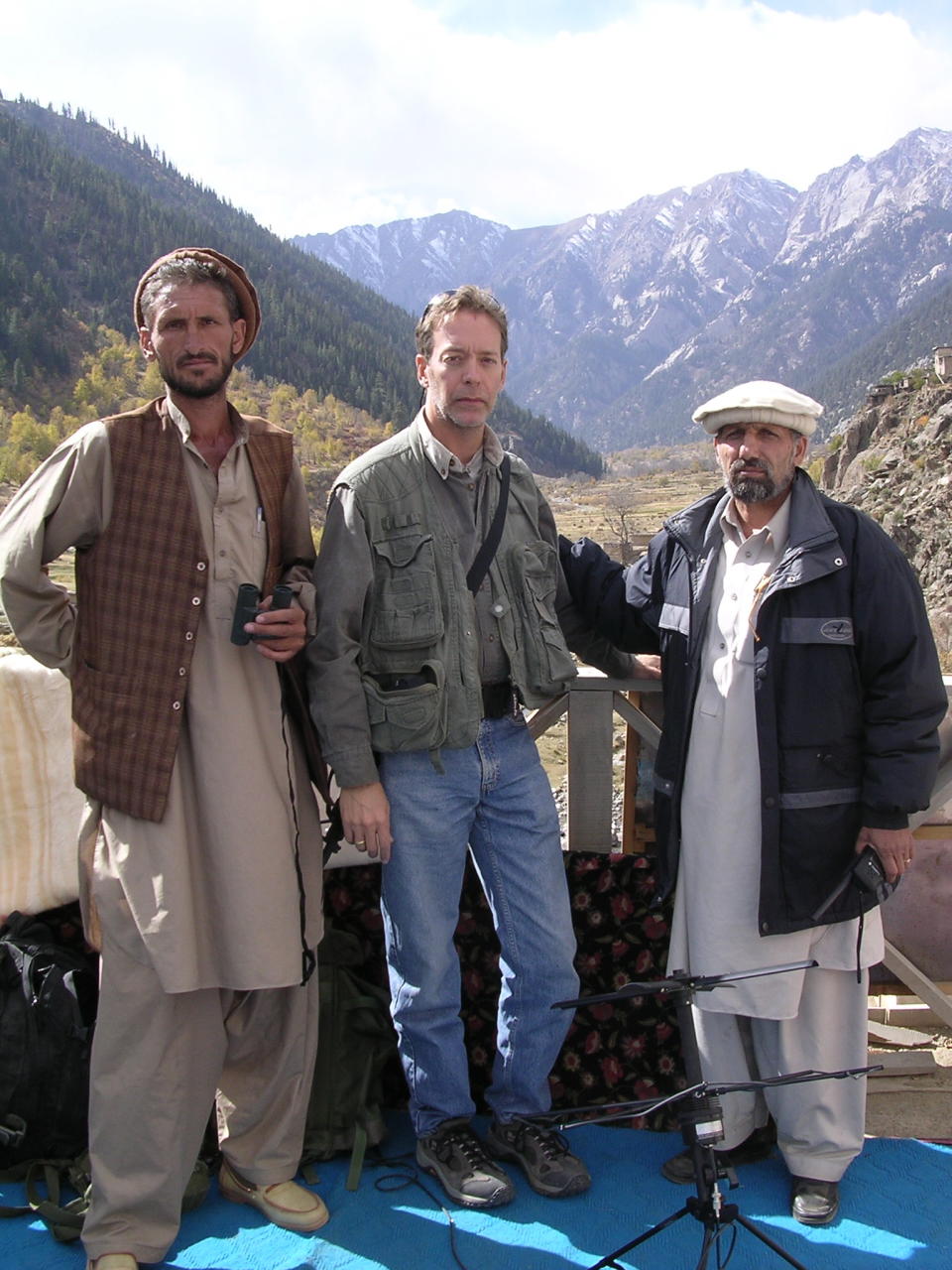 Leahman poses with his provincial chief and deputy chief while stationed in Nuristan, Afghanistan, in 2003.