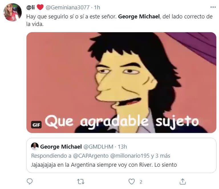 Los hinchas de River celebrando el fanatismo de George Michael por el equipo millonario