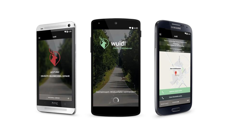 Die Wildwarner-App informiert Autofahrer, wann sie sich in einem Gebiet mit erhöhtem Wildwechsel befinden und hilft notfalls bei einem Unfall weiter. Foto: Wuidi.com