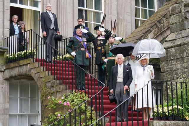 <p>JONATHAN BRADY/POOL/AFP via Getty </p> King Charles and Queen Camilla in Edinburgh