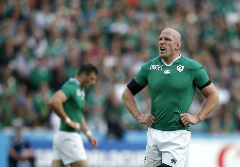 Ireland's lock and captain Paul O'Connell looks on during a Pool D match of the 2015 Rugby World Cup against Italy at the Olympic Stadium, east London, on October 4, 2015