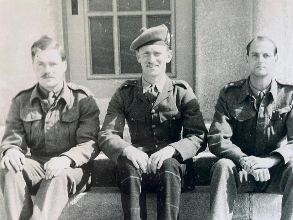 Major John Errington (left) during his time as a prisoner of war in 1942 (The Royal Scots/PA) (PA Media)