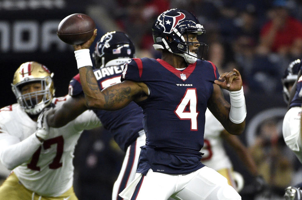 Houston quarterback Deshaun Watson appears to have bounced back nicely from a season-ending knee injury. (AP) 