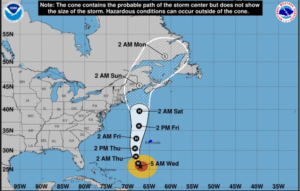 Forecasters say the likely path of Hurricane Lee has shifted westward, increasing the likelihood of storm impacts for Southern New England.
