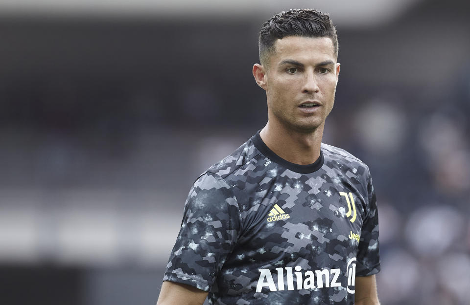 Cristiano Ronaldo calentando en su último partido con la Juventus de Turín. (Foto: Emmanuele Ciancaglini / Quality Sport Images / Getty Images).