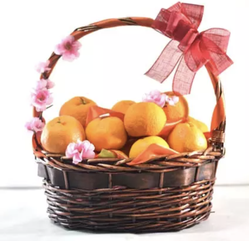 Orange basket. (PHOTO: Ferns N Petals)