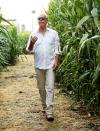 <p>Kevin Costner has his eye on the ball while making his way to the field during the "Field of Dreams" baseball game between the Chicago White Sox and New York Yankees in Iowa on Aug. 12.</p>