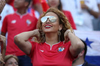 <p>A fan looks of Panama on ahead of the 2018 FIFA World Cup Russia group G match between Belgium and Panama at Fisht Stadium on June 18, 2018 in Sochi, Russia. (Photo by Patrick Smith – FIFA/FIFA via Getty Images) </p>