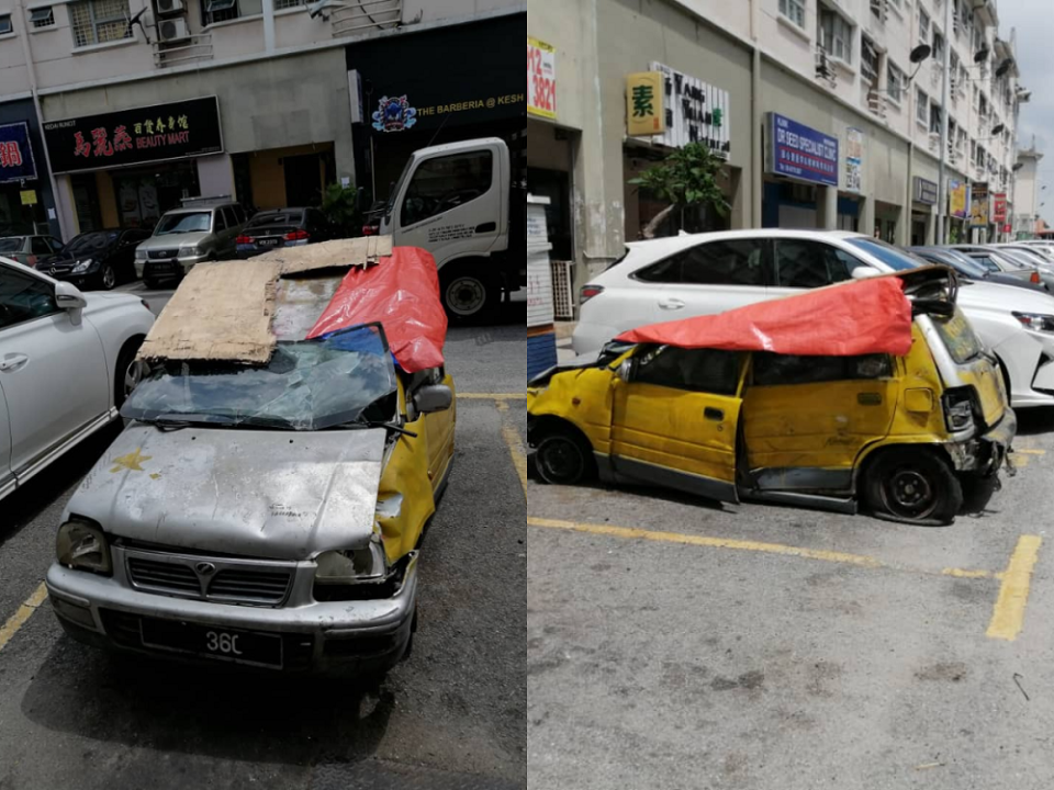 The infamous 'Kancil Buruk' has returned in a more critical condition with broken doors and flat tyres and has been spotted roaming around Kepong areas. ― Screenshot via Facebook/ Lim Lip Eng