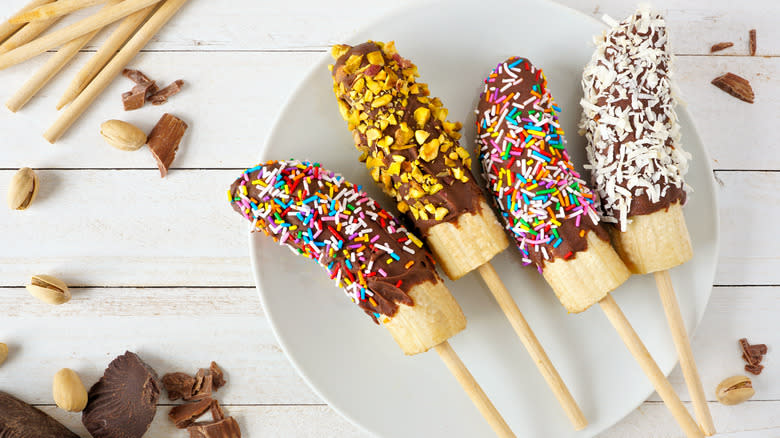 frozen bananas on sticks